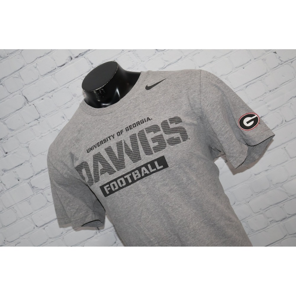 Nike UGA University Georgia Bulldogs Dawgs Football Men XL Gray Graphic Shirt **